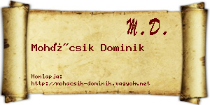 Mohácsik Dominik névjegykártya