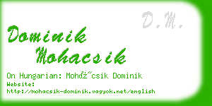 dominik mohacsik business card